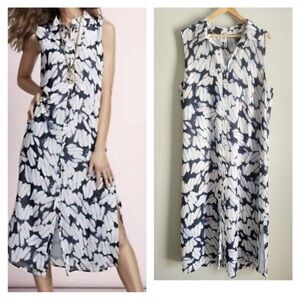 CAbi Cloudy sky maxi collared shirt dress. Great for summer!